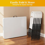 70.5" Foldable Outdoor Dining Set with 6 Fully assembled Dining Chairs for Easy Storage, Portable Patio Table and Chairs Set for Camping Picnic, Heavy Duty Patio Table Set for Garden Yard.
