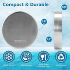 Small Ice Packs for Lunch Boxes, Stainless Steel Round Cold Packs for Cooler, Reusable Long Lasting Freezer Packs, Multi Use Cooler Accessories for Camping and Pain Relief (1 Pack)