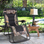 MAISON ARTS Oversized XXL Padded Zero Gravity Lawn Chair Anti Gravity Lounge Chair 30" Wide Seat Foldable ReclinerCamp Chair for Poolside Backyard Beach Support 400lbs, Camouflage