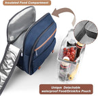 Sunflora Picnic Backpack for 2 Person Set Pack with Insulated Waterproof Pouch for Couple Outdoor Camping (Navy)