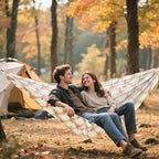 Carrot Orange Plaids Camping Hammocks Cloth Hammock for Outside Patio Garden