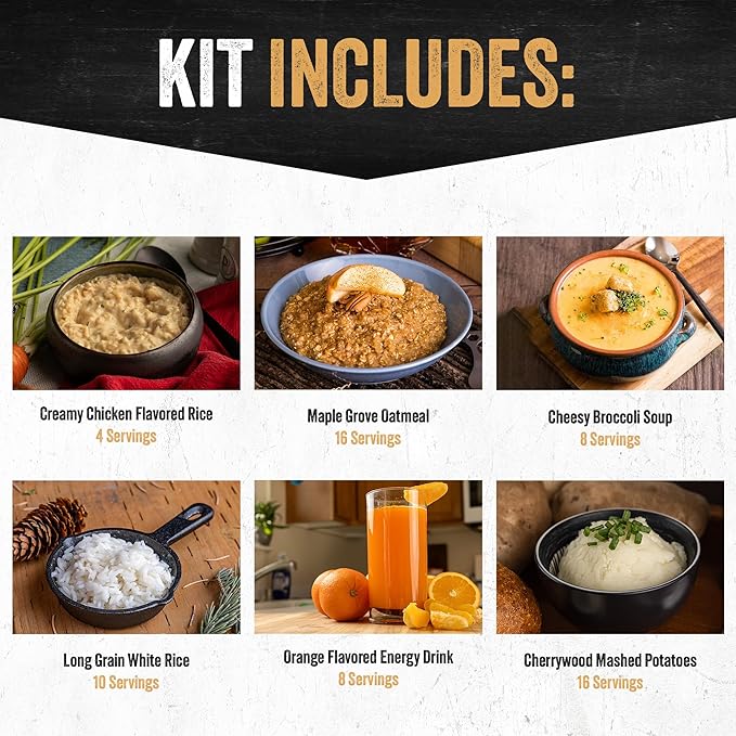 Ready Hour Gluten-Free Food Kit (120 Servings), Gluten-Free Survival Kit, Freeze-Dried Survival Food Storage, Emergency Preparedness, Prepper Supplies, 25-Year Shelf Life
