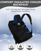 BAGLHER Lightweight Insulated Cooler Backpack - 30 Cans, Leak-Proof for Lunch, Picnic, Hiking, Camping Trips