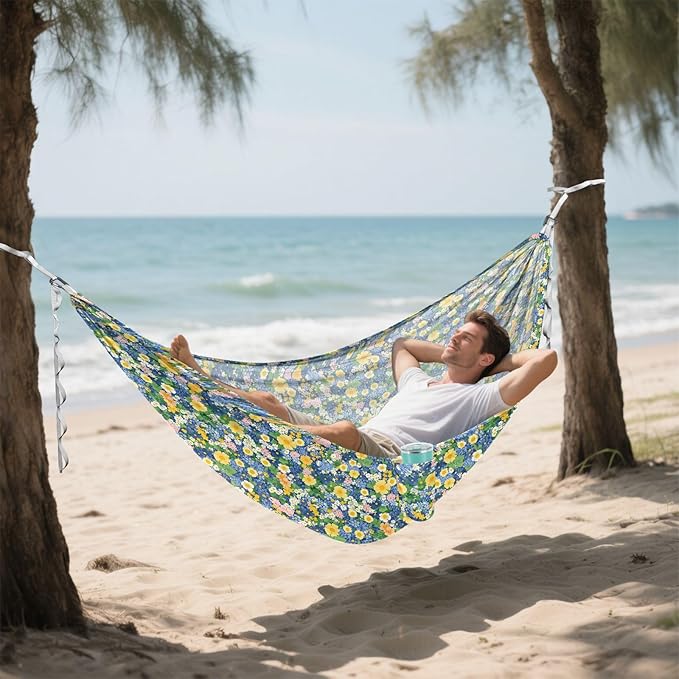 Beauty Spring Flowers Hammocks for Camping Backyard Hammock for Camping Travel Accessories