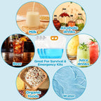 16 Pcs Water Emergency Container Bag, 1.3 Gallon Storage Bags, Freezable, BPA Free Food Grade Clear Plastic Water Carrier Tank, Foldable Storage Bottle for Camping Riding