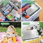 Stainless Steel Ice Packs for Camping, Picnic Basket, Freezer Packs for Outdoor Cooler Box, Reusable Ice Packs to Keep Food and Drinks Fresh and Cool
