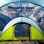 4 Person Easy Pop Up Tent, Automatic Setup, Waterproof, 2 Doors-Instant Family Tents for Camping, Hiking & Traveling, 9.5’X6.6’X52''