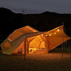 Coody Inflatable Canvas Camping Tents with Stove Jack – Premium Air Beam Family Glamping Tent, Breathable Cotton Canvas, Fast Setup Air Tent with Pump
