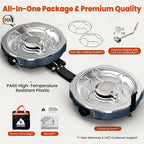 20,000 BTUs 2 Burner Propane Camping Stove, Portable Folding Camp Stove with Adjustable Burners, Built-in Ignition and Carrying Bag, Dual Gas Stoves for Tailgating, Camping, BBQ Overland Grey