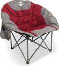 Northroad Folding Compact Camping Moon Chair, Outdoor Padded Saucer Round Chair w/Cup Holder Supports up to 300 lbs for Beach Hiking Fishing Picnic Lawn,Red