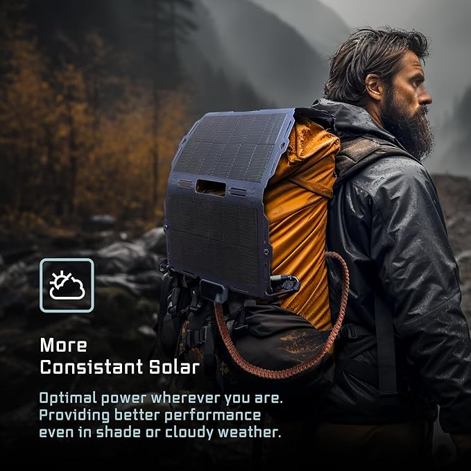 Dark Energy Spectre Folding 18W Solar Panel | Charges USB-C and USB-A Device | Ultra-Durable, IPX7 Waterproof, Lightweight Off The Grid Solar Powerhouse with Signature Series Charge Anywhere Bundle