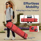 VIVOHOME 8x8ft Easy Pop-Up Canopy, Outdoor Screen Tent with Mosquito Netting, 2 Zipper Doors, and Roller Bag for Yard Camping Picnic Party Events, Red