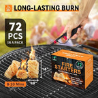 Realcook Natural Fire Starter for Fireplaces: All Weather Charcoal Firestarters - Odorless Fire Starters Cubes for Campfires | Grill | Fire Pit | BBQ | Wood Stove | Smoker - 144 Counts