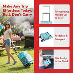 dbest products Ultra Compact Cooler Smart Cart, Moroccan Tile Insulated Collapsible Rolling Tailgate BBQ Beach Summer