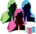 Cooling Hoodie Towel: Cooling Towels for Neck and Face Sun Protection Instant Cool for Hot Weather Hiking Camping Running Golf Gardening Fishing Music Festivals Theme Parks Beach - 3 Packs