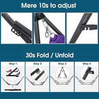 Tranquillo Collapsible Hammock Stand, Folding Camping Hammock and Stand, 600 lbs Capacity Double Hammock Stand for 2 Persons, Heavy Duty Folding Hammock for Indoor Outdoor, Quick Assembly, Purple