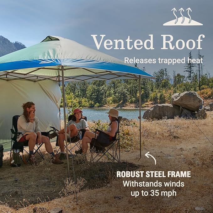 Coleman Oasis Instant Pop-Up Canopy Tent with Side Wall Attachment, Portable Shelter with Easy Setup & Takedown, Wheeled Carry Bag Included, 10x10/13x13ft Sizes