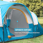 HIKERGARDEN 10 Person Camping Tent - Portable Easy Set Up Family Tent for Camp, Windproof Fabric Dome Tent Outdoor for Hiking, Backpacking, Traveling-14'x11'x74in(H)