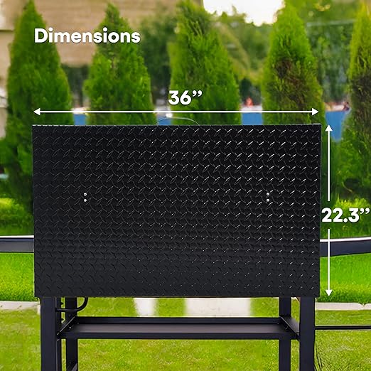 Flybold 36 Inch Blackstone Griddle Hard Cover – Aluminum Flat Top Grill Lid with Suitcase Handle – Lightweight, Weatherproof, Diamond Cut BBQ Replacement Cover for Blackstone & Member’s Mark Griddles