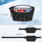 Fanny Pack Cooler, Insulated Waist Pack Snack Bag, Portable Hip Pack for Beach, Camping and Hiking, Black