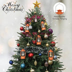 6Pcs Orange Mini Lanterns for Western Cowboy Party & Camping Decor, Small Western Lantern with LED Flickering Candle for Fall Halloween Christmas Wedding Festive Decorations, Centerpiece Table