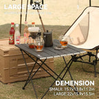 MOON LENCE Ultralight Folding Camping Table, Compact,Portable with Carry Bag, for Outdoor Cooking, Picnic, Camp, Boat, Travel (Black - M)