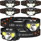LHKNL Headlamp Flashlight,6-Pack Lumen Ultra Bright LED Rechargeable Headlight with White Red Light,Waterproof Motion Sensor Head Lamp,8 Mode for Outdoor Camping Running Cycling Fishing