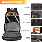 School Bus 17 Inch Kids Casual Backpacks with Insulated Cooler Lunch Compartment Lightweight Elementary Students Knapsack Primary Middle High School Bookbag
