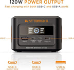 120-Watt Peak With 99.2Whr Portable Power Station, Airline Approved, USB-C 100W, Solar Generator Power Supply for Home Camping RV, Emergency (H100)