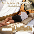 Self-Inflating Camping Mat - 1.2"/2" Thick Portable Air Mattress with Pillow for Outdoor, Hiking & Travel (Offwhite 1.2" for Single)
