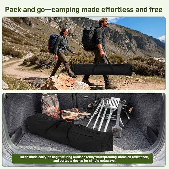 Folding IGT Camping Table, Portable Outdoor IGT Cooking Camping Tables, Ultra-Lightweight Aluminum Foldable Camping Table with Carry Bag for Car Camping, Picnics, RV Travel, and BBQ