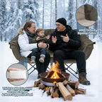 Oversized Double Camping Chair for Adults - Heavy Duty Folding Loveseat Support 700 lbs, Extra Wide 2 Person Camping Couch with Thick Padding, Cup Holders & Storage Bag, Green