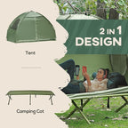 Single Person Camping Cot Tent Combo, Off-Ground Raised Bed for Backpacking
