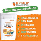 Emergency Essentials 1-Month Emergency Food Supply Bucket, 257 Servings, 56,650 Calories | Long-Term Survival Food Kit for Disaster Preparedness, Camping, and Power Outages