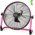18” Portable Battery Operated Fan, Rechargeable Cordless Camping Fan Outdoor, USB Output, 360° Tilt, 10~60h Runtime, Quiet, Wireless, Metal Blade, For Travel Gazebo Home Garage Gym RV Barn