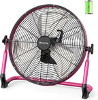 18” Portable Battery Operated Fan, Rechargeable Cordless Camping Fan Outdoor, USB Output, 360° Tilt, 10~60h Runtime, Quiet, Wireless, Metal Blade, For Travel Gazebo Home Garage Gym RV Barn