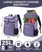 BAGLHER Lightweight Insulated Cooler Backpack - 30 Cans, Leak-Proof for Lunch, Picnic, Hiking, Camping Trips