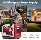 maXpeedingrods 2400 Watt Portable Inverter Generator Gas Powered, Bluetooth® App Remote Data Monitor,Only 33lbs, Compact and Lightweight for Outdoor Camping, Home Use