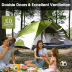 MOON LENCE Pop Up Tent 3-4 Person, 60s Instant Setup Camping Tent with 2 Doors, Water-Resistant & Windproof Dome Tent for Car Camping, Backyard, Traveling