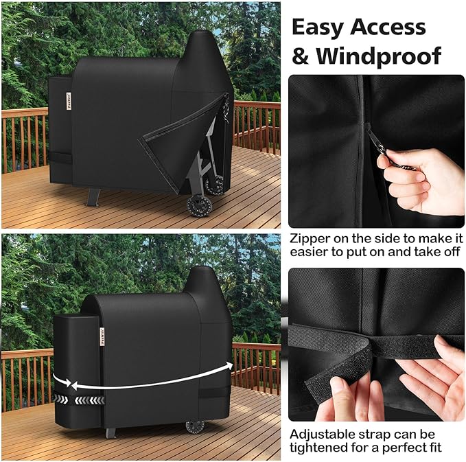 Grill Cover for Pit Boss 820 Deluxe/Pro 850,[900D Strong Tear-Resistant] Rip-Proof Pellet Smoker Cover for Pitboss,Waterproof Grill Cover for Pit Boss Pro Series 820/850,Competition 820/850