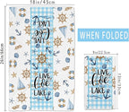 Lake House Decor, Lake House Gifts for Women, Summer Buffalo Plaid Kitchen Towels Sets 2 Pack, Life is Better at the Lake Dish Towels for Housewarming Birthday Mothers Day Christmas, 18x26 Inches