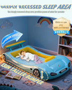 Vikua Inflatable Toddler Travel Bed with Safety Bumpers & Quick-Inflating Pump, Portable Blow Up Air Mattress for Kids with Carry Bag, for Home, Travel, Camping, Sleepovers, 330lbs Support (Blue)