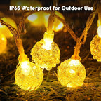 Minetom Crystal Globe String Lights Battery Operated - 33 ft 60 LED Globe Fairy Lights with Remote and 8 Modes, Waterproof for Bedroom Tent Loft Camping Porch Patio Party Wedding Decor, Warm White