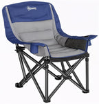 Outsunny Double Camping Chair for Adults, Padded Folding Camp Chair for 2 Person with Armrest, Wine Glass Holder, Cup Holder, Carry Bag for Outdoor Sports, Picnics, Supports up to 552 lbs.