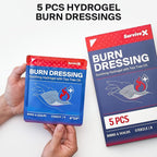 Hydrogel Burn Dressings with Tea Tree Oil - 4x4" Sterile Non-Stick Burn Pads - Emergency First Aid for Instant Cooling, Soothing & Relief - 5 Pack