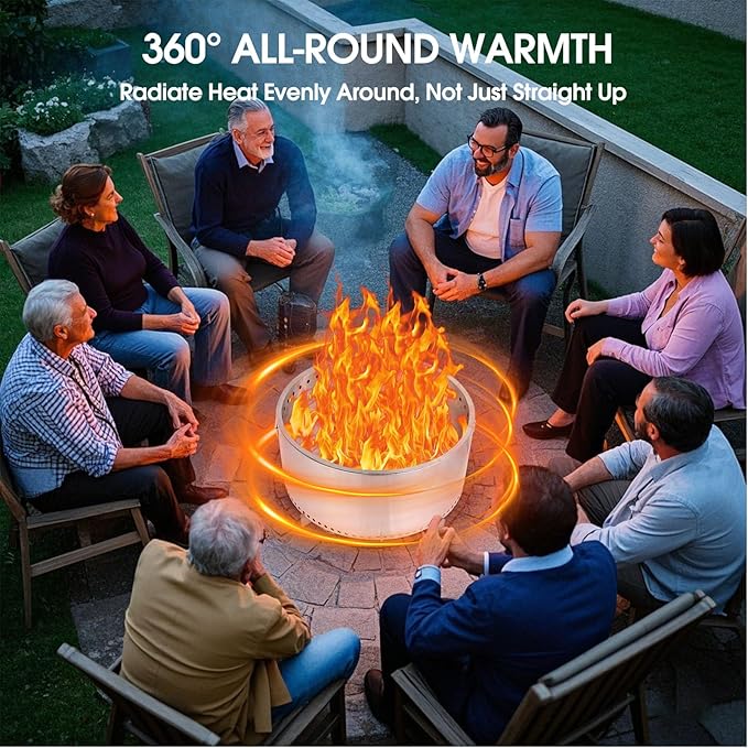 20.5" Smokeless Fire Pit, Wood Burning Camping Stove with Removable Stand & Ash Pan, Portable Outdoor Bonfire Fire Pit, Stylish Practical Solo Stoves for Camping Backyard Patio Beach