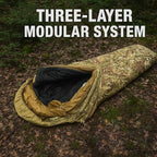 MT Military Modular Sleeping System, 3-Layer, Cold Weather Sleeping Bag, Waterproof Bivy Cover, Vacuum Compression Sack