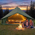 YOLENY Bell Tent, Yurt Tent 4/6/8/10 Person 4 Season Waterproof Glamping Tents w/Stove Jack for Family Camping Outdoor Party, Glamping Tents for Camping - 10/13.1/16.4FT