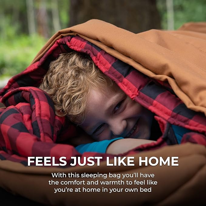 Teton Junior, 20 Degree and 0 Degree Sleeping Bags. Finally, Sleeping Bag for Boys, Girls, All Kids, Warm and Comfortable, for All Camping Weather and Built to Last