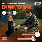 Rocket Stove for Camping Heavy Duty Wood Burning Stove with Adjustable Legs, Portable Wood Burning Fire Camping Stove, Cooking Camping Grilling Outdoor Backyard BBQ Stove with Storage Bag, Rod, Gloves